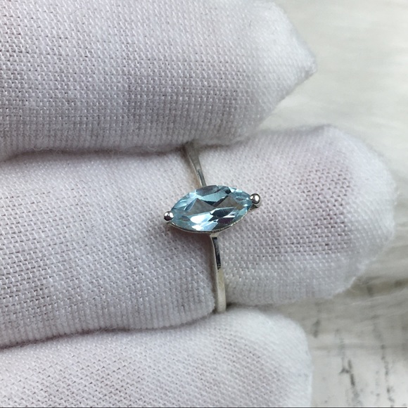 Jewelry - Sterling Silver Marquis Cut Aquamarine Ring 5